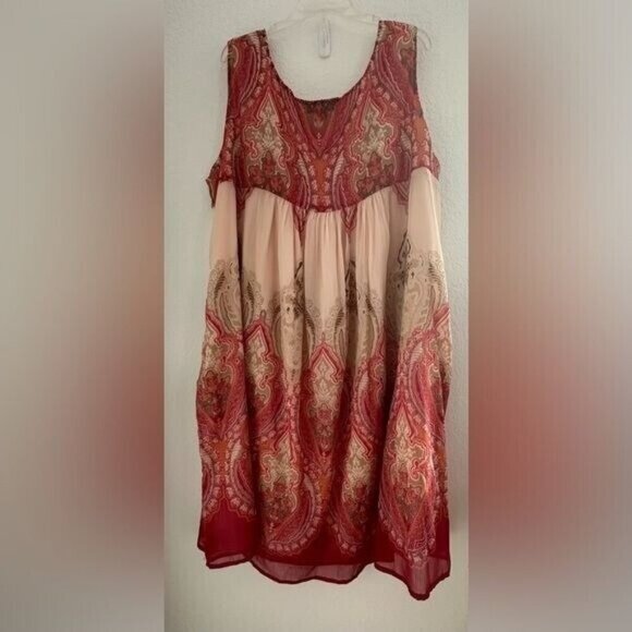 Taillissime Laredoute Creation Paisley Printed Women's Size 30W Dress Boho Fairy - Picture 3 of 7